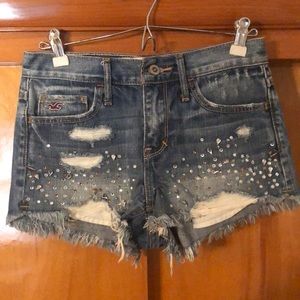 High waisted embellished Hollister shorts